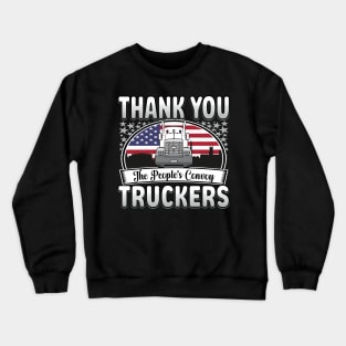 FREEDOM CONVOY - PEOPLES CONVOY US FLAG WASHINGTON DC 2022 SILVER GRAY GRADIENT LETTERS Crewneck Sweatshirt